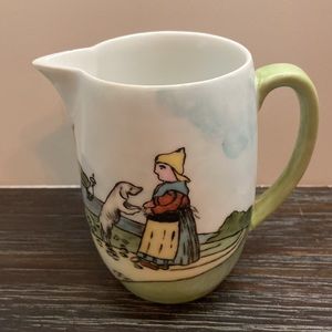 Royal Crescent China Miniture Milk Pitcher with Dutch Girl and Dog